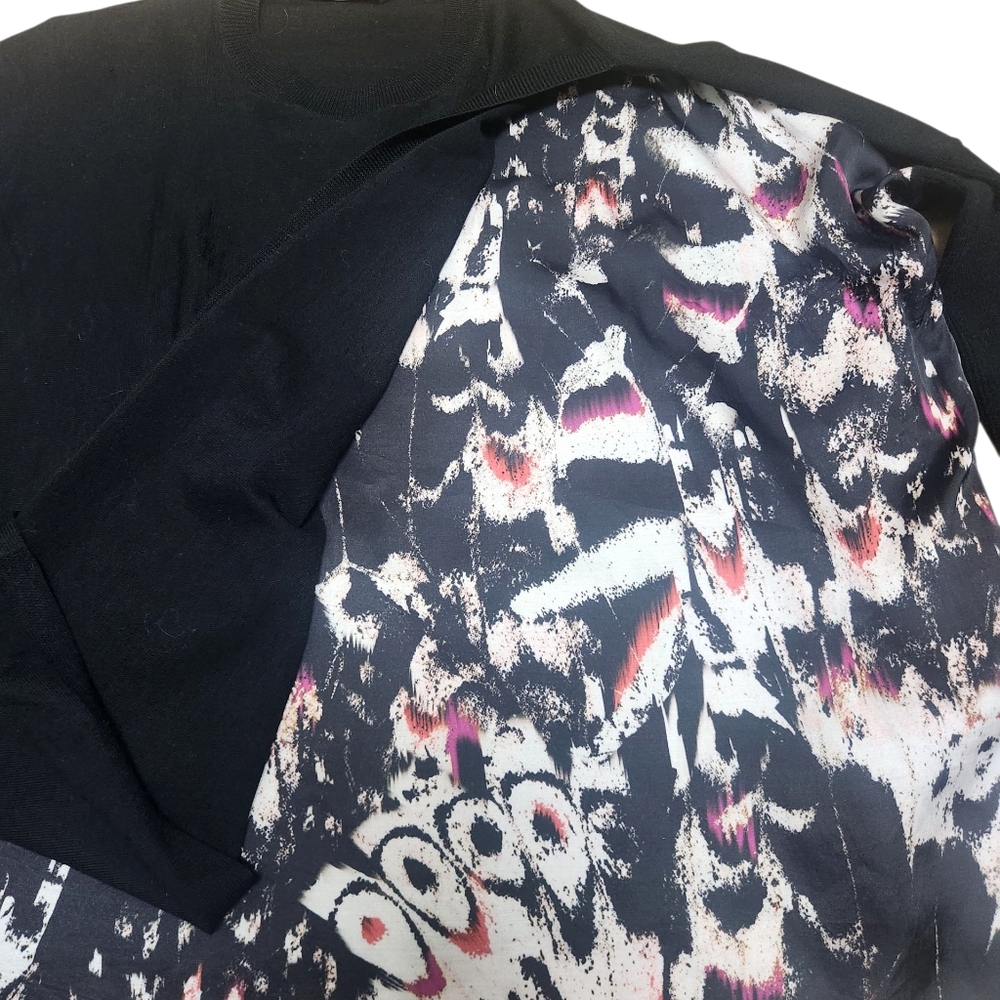 Allsaints Sweater Black Merino Wool Knit Koko Wing Butterfly Oversized Relax XS - Picture 5 of 9